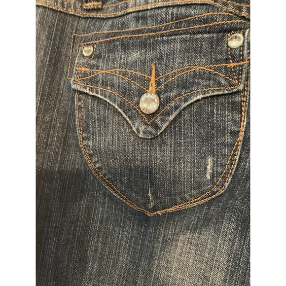 ZD Jeans Women’s Premium Size 13 Flare Blue Dark Denim Pockets Stretch Denim - Picture 6 of 13